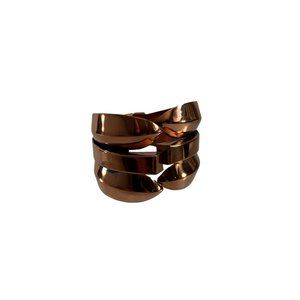 Vintage Renoir Copper Bracelet Clamper Hinge Chunky Cuff Modernist Mid Century